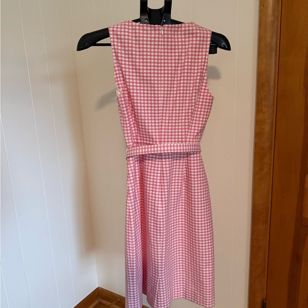 Pink gingham Jcrew dress with matching belt, size 0 - Picture 2 of 2